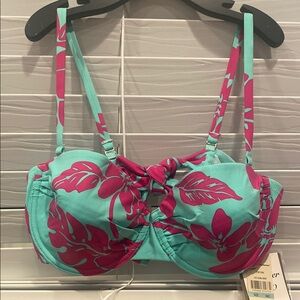 Tommy Bahama Teal and Pink Floral Bikini Top